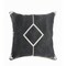 Laddha Home Designs 20" Black and White Bordered Square Throw Pillow